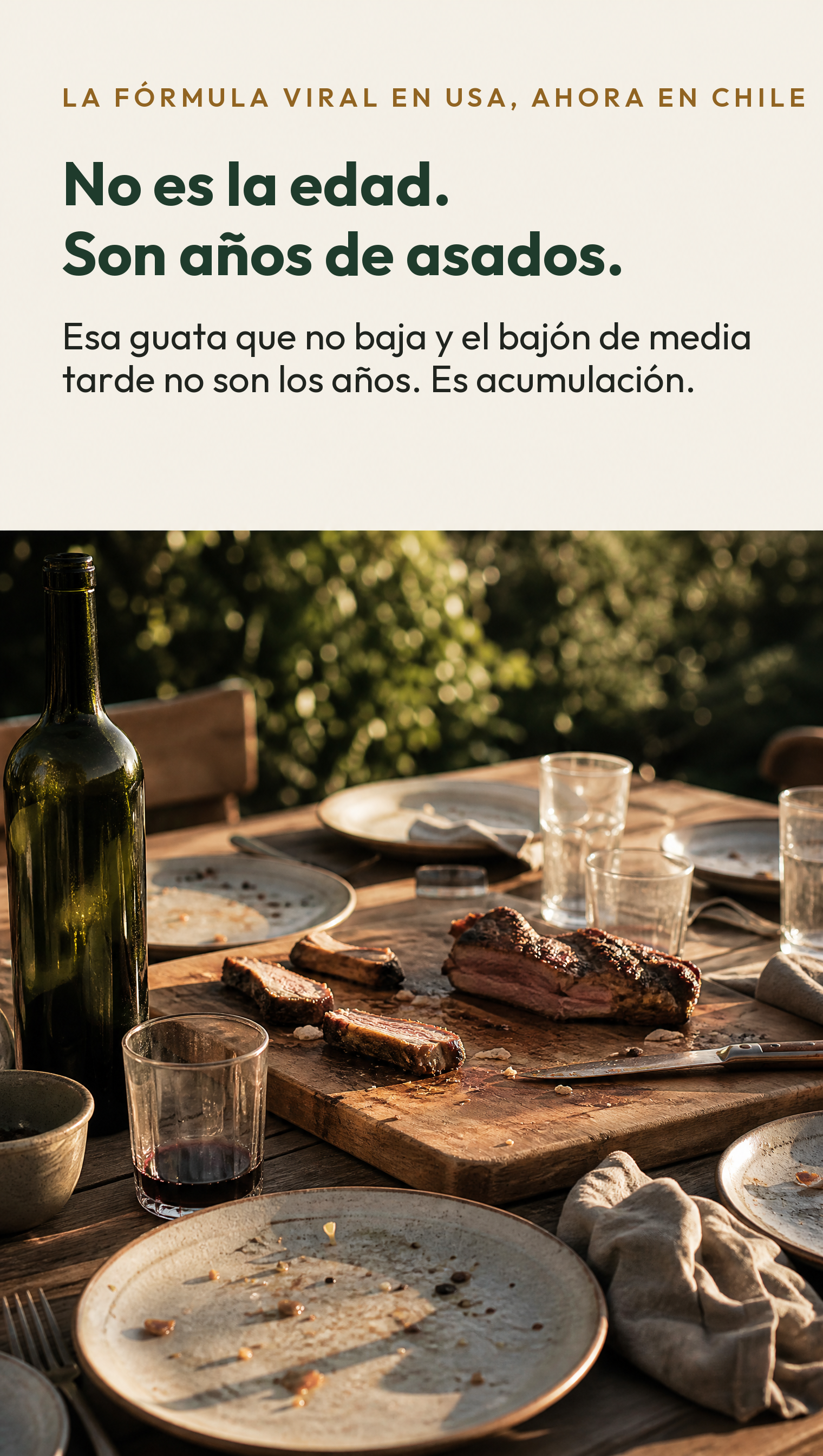 No es la edad. Son años de asados.
