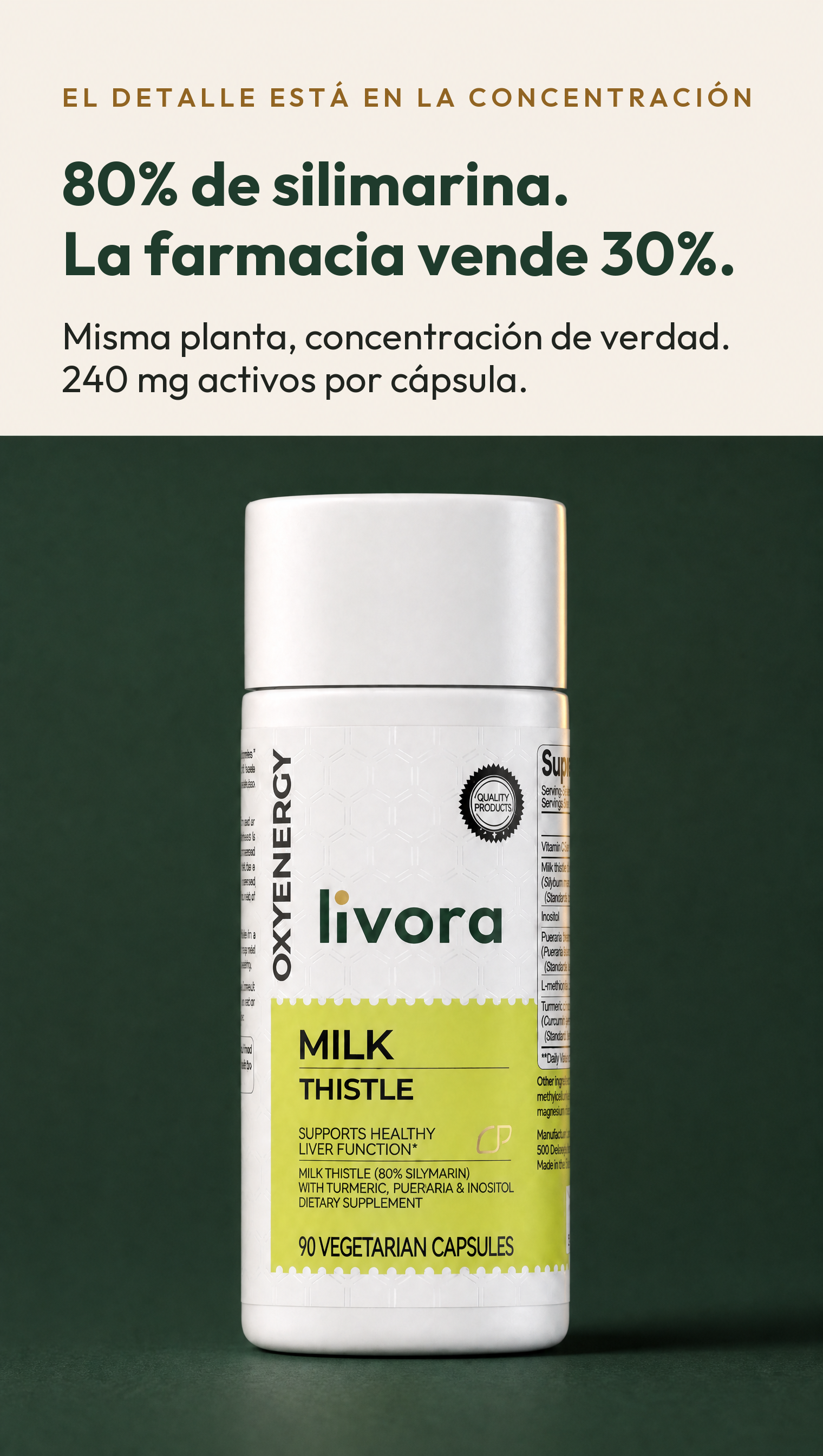 80% de silimarina. La farmacia vende 30%.
